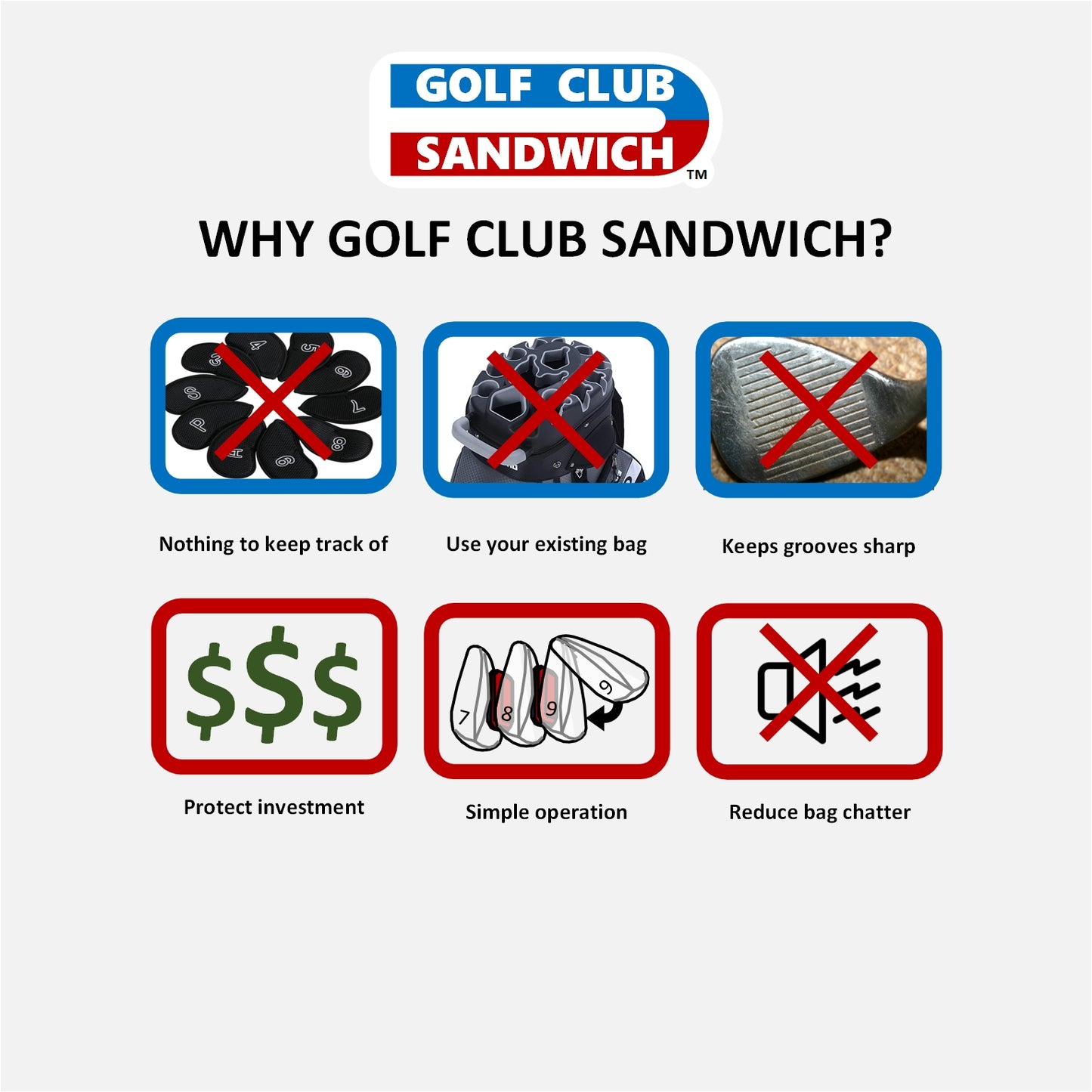 Golf Club Sandwich - Set of 8